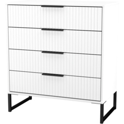 Crowndale Fluted 4 Drawer White Matt Chest of Drawers Ready Assembled - thumbnail 4