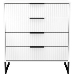 Crowndale Fluted 4 Drawer White Matt Chest of Drawers Ready Assembled - thumbnail 2
