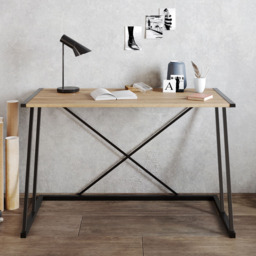 Decorotika Anemon Walnut and Black White Computer Desk - thumbnail 1
