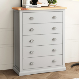 Cabinet Bits Loreo 5 Drawer Chest of Drawers with Chrome Cup Handle