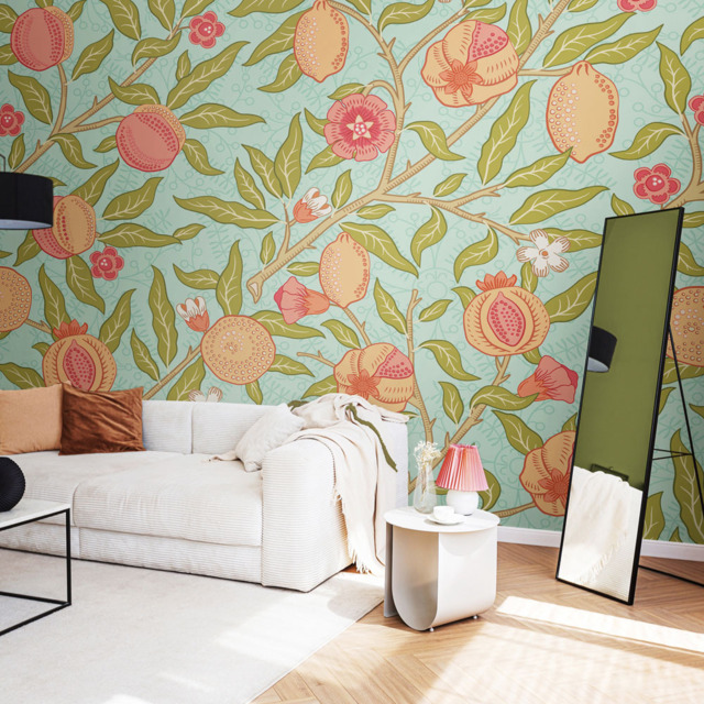 Origin Murals Fruit and Foliage Aqua Wall Mural - image 1
