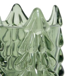 Festive Green Tree Glass Tealight Holder - thumbnail 3