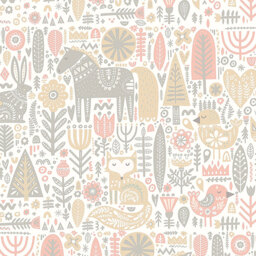 Origin Murals Scandi Forest Animals Multicolour Wall Mural - thumbnail 2