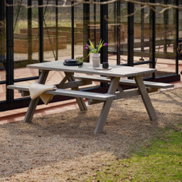AMATA Ungurs 6 Seater Classic Picnic Table Grey - thumbnail 1