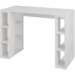 Decortie Colmar White 6 Shelf Computer Desk - thumbnail 2