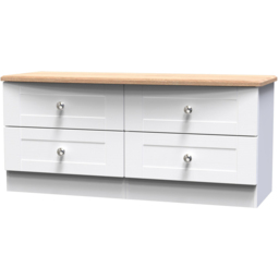 Crowndale Sussex 4 Drawer White Ash and Bardolino Oak Large Chest of Drawers Ready Assembled - thumbnail 2