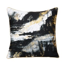 Divante Black Octavia Abstract Square Cushion 45 x 45cm