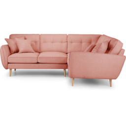 Opry Faro 4 Seater Button Back Coral Corner Sofa - thumbnail 3