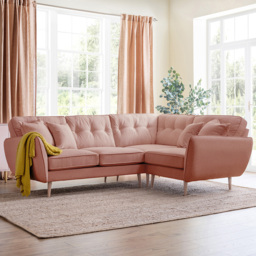 Opry Faro 4 Seater Button Back Coral Corner Sofa
