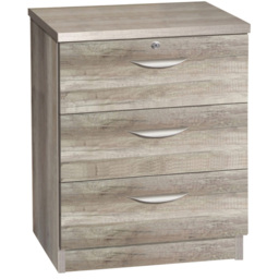 R White Cabinets Grey 3 Drawer Storage Chest - thumbnail 2