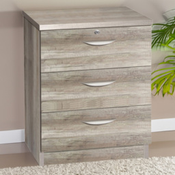 R White Cabinets Grey 3 Drawer Storage Chest - thumbnail 1
