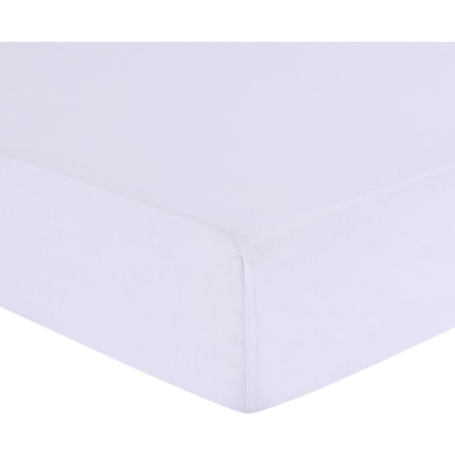 My Home White Double Polycotton Deep Fitted Bed Sheet