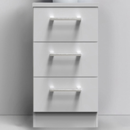 Crowndale Devon 3 Drawer White Matt Bedside Table - thumbnail 1