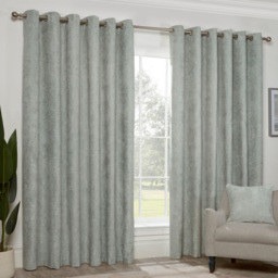 Divante Alden Chenille Thermal Eyelet Curtain Sage 168 x 183cm - thumbnail 1