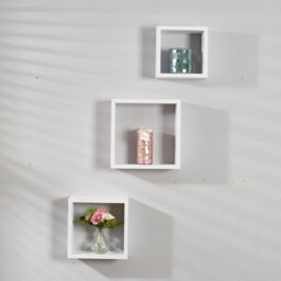 Matt White Wall Cube Set of 3 - thumbnail 3