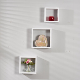 Matt White Wall Cube Set of 3 - thumbnail 2