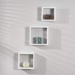 Matt White Wall Cube Set of 3 - thumbnail 4