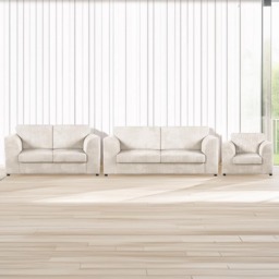 Luxor 6 Seater Cream Jumbo Cord Sofa Set with Full Back