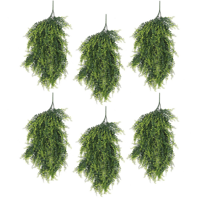 Leaf Green Foliage Hanging UV and Fire Resistant Artificial Plant 85cm 6 Pack - image 1