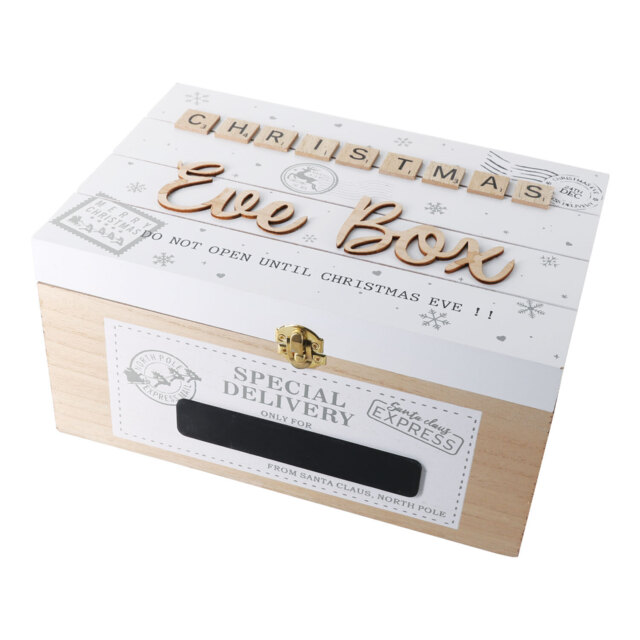 Angel Whispers White Wooden Tile Christmas Eve Box - image 1