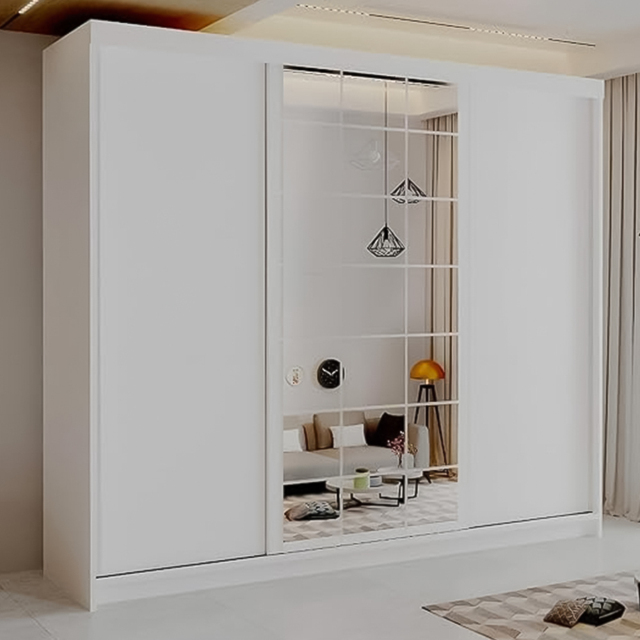 Sliding Wardrobes 4U Collin White 3 Door Mirror Wardrobe - image 1