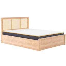 Croxley King Size Oak Rattan Ottoman Bed - thumbnail 3