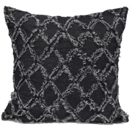 Velosso Denim Tufted Charcoal Filled Cushion 43 x 43cm 2 Pack