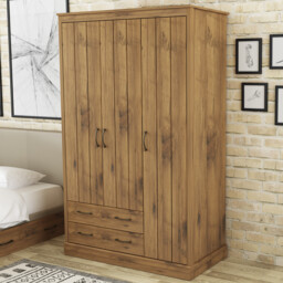 Camford Oak 3 Door 2 Drawer Wardrobe - thumbnail 1