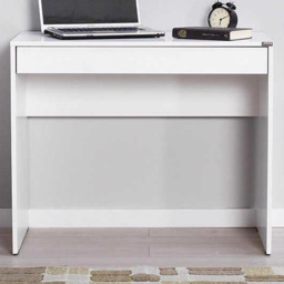 FWStyle Matt White Single Wide Drawer Desk - thumbnail 1