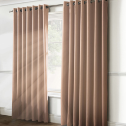 Alan Symonds Essential Plain Ring Top Eyelet Curtains Pink 117 x 183cm