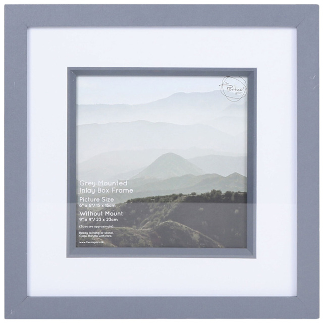 The Port. Co Gallery Inlay Grey Mounted Box Photo Frame 6 x 6 inch