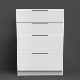 Crowndale Milan 4 Drawer Gloss White Deep Chest of Drawers