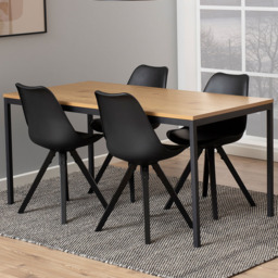 Florence Seaford 4 Seater Dining Table Black and Oak