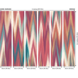 Origin Murals Ikat Zig Zag Red Wall Mural - thumbnail 3