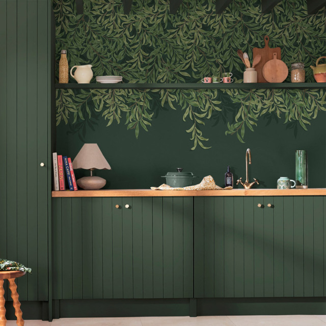 William Morris Bough Deep Green Mural - image 1