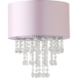 ValueLights Jesmond Dusky Pink Fabric with Droplet Easy Fit Ceiling Light Shade