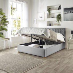 Catherine Lansfield Opulence Super King Size Grey Twill Ottoman Bed - thumbnail 3