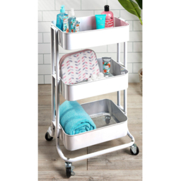 3 Tier White Storage Trolley - thumbnail 3