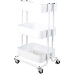 3 Tier White Storage Trolley - thumbnail 1