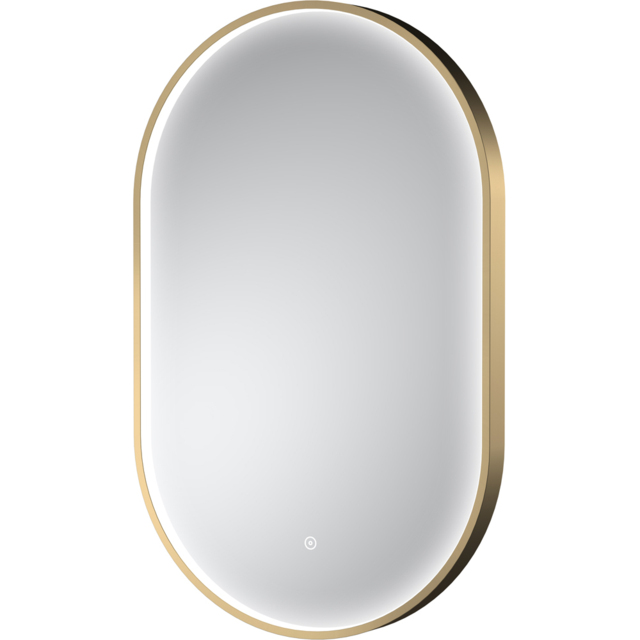 nuie Brushed Brass Framed LED Touch Sensor Mirror 800 x 500mm - image 1