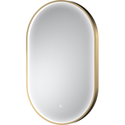 nuie Brushed Brass Framed LED Touch Sensor Mirror 800 x 500mm