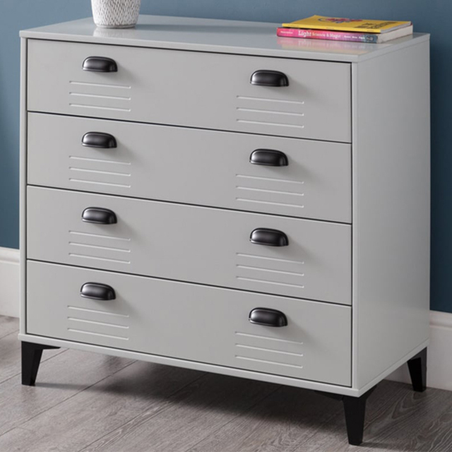 Julian Bowen Lakers 4 Drawer Locker Effect Chest of Drawers - image 1