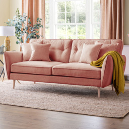 Opry Faro 3 Seater Button Back Coral Sofa