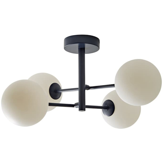 ValueLights Darla Navy 4 Way Frosted Globe Bathroom Ceiling Light Fitting and Bulbs - image 1
