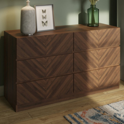 GFW Catania Royal Walnut 6 Drawer Wooden Chest of Drawers