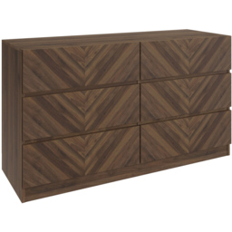 GFW Catania Royal Walnut 6 Drawer Wooden Chest of Drawers - thumbnail 3