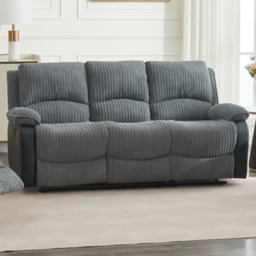 Langham 3 Seater Grey Manual Recliner Sofa