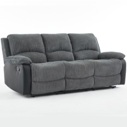 Langham 3 Seater Grey Manual Recliner Sofa - thumbnail 2