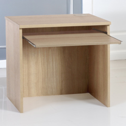 R White Cabinets Brown Home Office Desk with Keyboard Tray