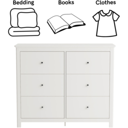 Core Products Nairn 6 Drawer White Wide Chest of Drawers - thumbnail 4